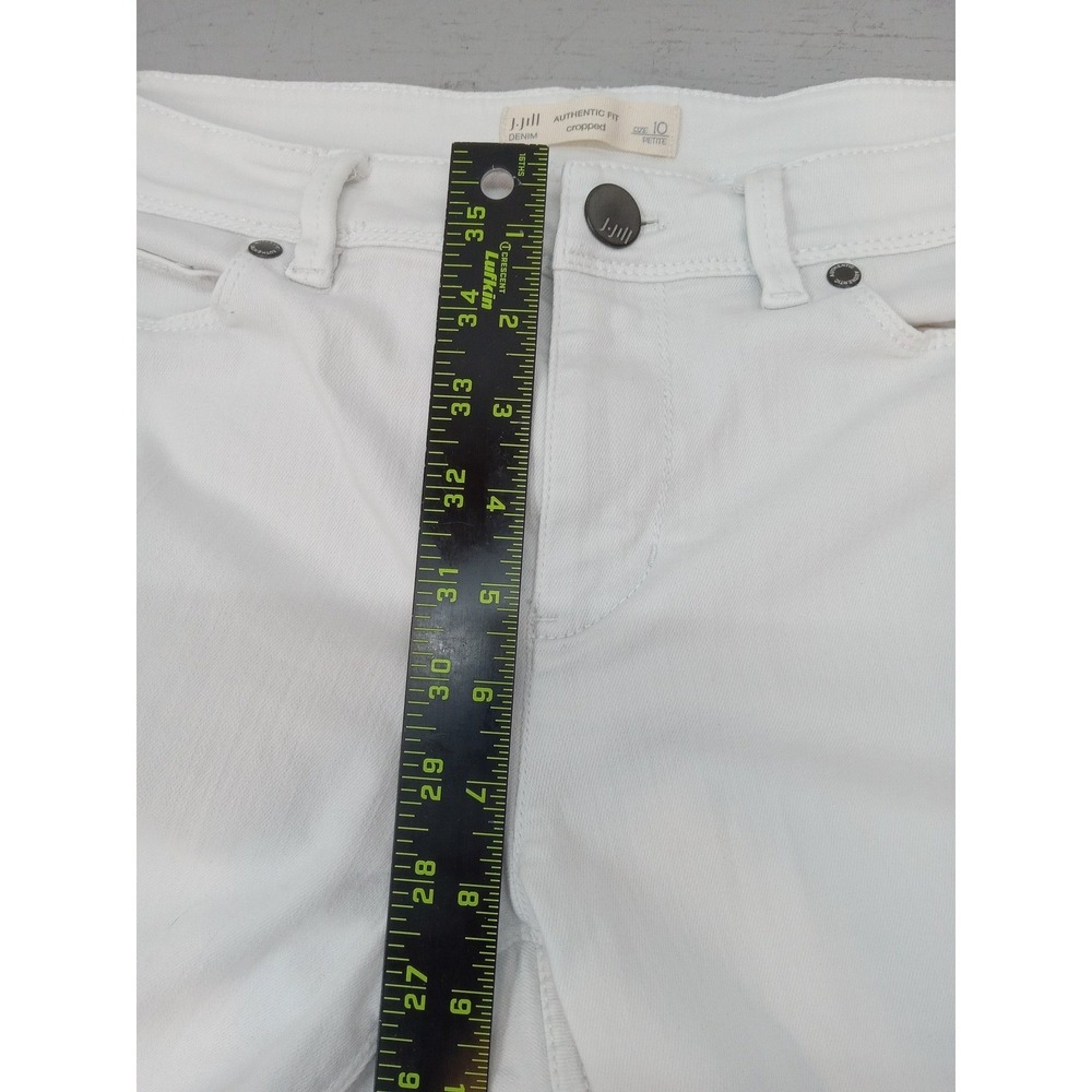 J. Jill Authentic Fit Cropped Jeans White Denim Sz 10 Petite Stretch Minimalist - Picture 7 of 11